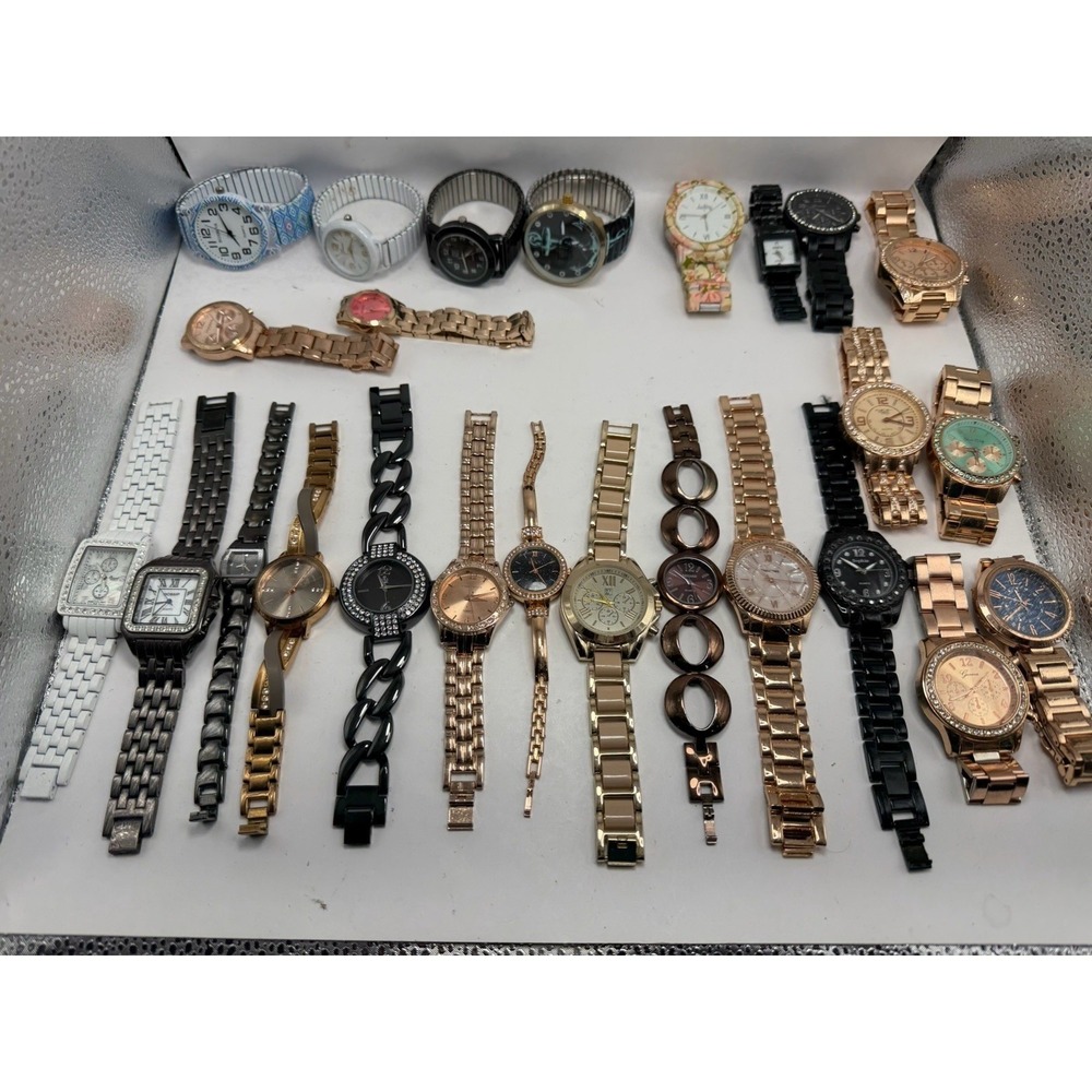 Mixed Brands Ladies Watches ALL METAL Lot Of 25 For Parts Repair